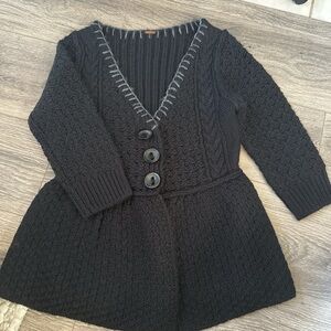 Free People Black Knit Cardigan